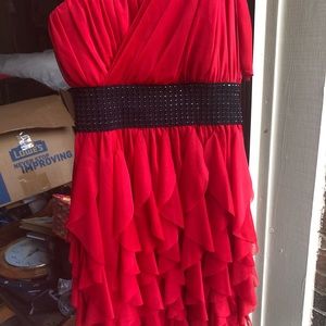 Red party dress